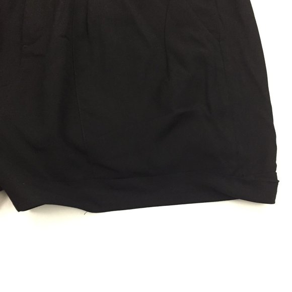 HELMUT LANG Black Button Waistband High Rise Cuffed Hem Shorts - Picture 7 of 10